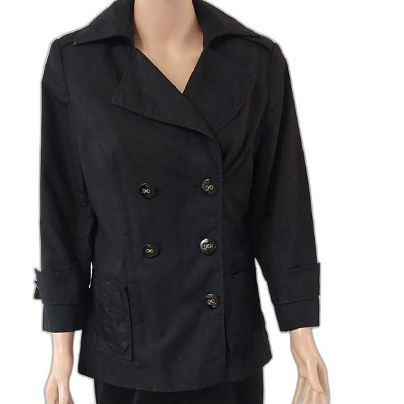 Cynthia Rowley Black Peacoat Tailored Wool-Blend - Picture 2 of 9